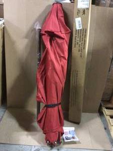 9 ft. Market Outdoor Patio Umbrella with Push Button Tilt and Crank in Red