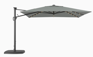 SimplyShade 10-ft Greige Solar Powered Crank Cantilever Patio Umbrella with Base - Missing One Pc