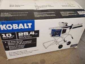 New Kobalt 10 inch Table Saw with Stand - Missing 2 pcs