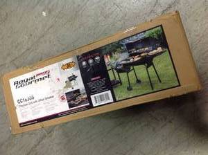 Charcoal Grill in Black with Offset Smoker and Side Table by Royal Gourmet not used review all pictures&nbsp&nbsp