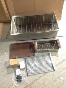 Ariel 16-Gauge Stainless Steel 36 in. Single Bowl Drop-In Workstation Kitchen Sink with Accessories by eModernDecor open box see the pictures
