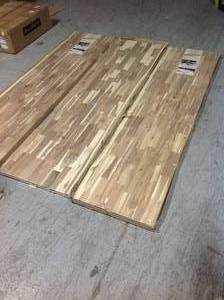 Lot of 3 Unfinished Acacia 8 ft. L x 25 in. D x 1.5 in. T Butcher Block Countertop with Live Edge by Interbuild costumer returns see the pictures
