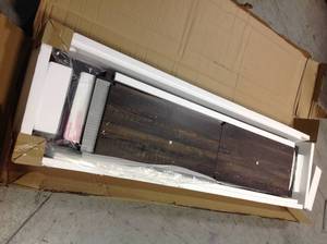 69.8 in. Carbon Oak Metal 5-shelf Cart Bookcase with Doors by SAUDER costumer returns see the pictures