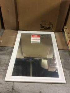 28 in. W x 40 in. H Framed Rectangular Anti-Fog Bathroom Vanity Mirror in White see all pictures&nbsp
