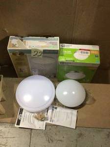 9 in. 120-Watt Equivalent Brushed Nickel Integrated LED Mushroom Flush Mount with White Acrylic Shade by Commercial Electric review all pictures&nbsp