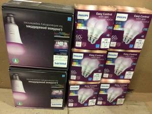 White and Color Ambiance A19 LED 60W Equivalent Dimmable Smart Wireless Lighting Starter Kit (4 Bulbs and Bridge) by Philips Hue review all pictures&nbsp