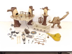 1980s Original Star Wars Ewok, Speeder Bike, Jaba the Hut, etc. Toys