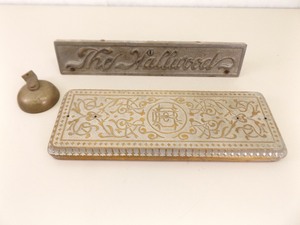 Antique Hallwood Brass Cash Register Drawer Front and Top