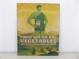 Lot of 4 Metal Litho Reproduction Produce Advertising Signs