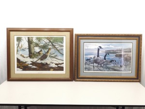 2 Wood Framed Artist Signed and Numbered Wildlife Prints