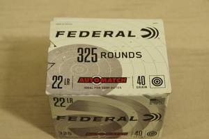 325 Federal Automatch .22 LR 40 Gr Ammo
