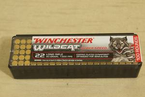 100 Winchester Wildcat .22 LR 40 Gr Copper Plated Dynapoint Ammo