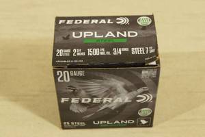 25 Federal Upland 20 Gauge 2-34 Steel 7-12 Shot Shotshells
