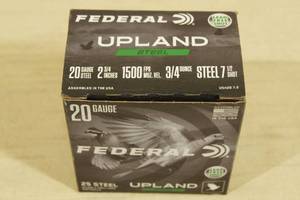 25 Federal Upland 20 Gauge 2-34 Steel 7-12 Shot Shotshells