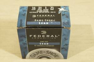 25 Federal Game-Shok 16 Gauge 2-34 7-12 Shot Shotshells