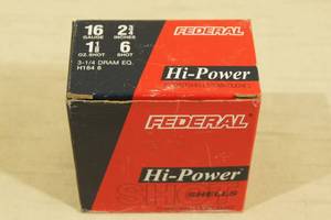 25 Federal Hi Power 16 Gauge 2-34 6 Shot Shotshells