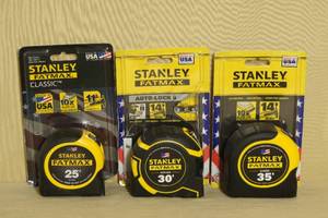 3 Stanley Fatmax Tape Measures - 25, 30, 35