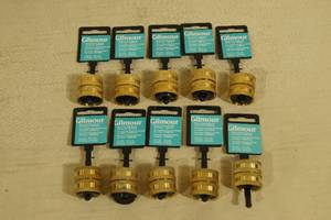 10 Gilmour 34 Brass Double Swivel Hose Connectors