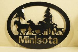 Minisota Cut Steel Sign - Great for a Minature Horse Lover