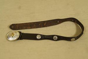 Youth Leather Belt with Buckle and Conchos