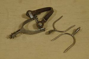 3 Spurs - One with Leather Strap and Chain