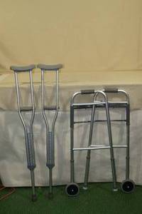 Guardian Folding Walker and Set of Crutches