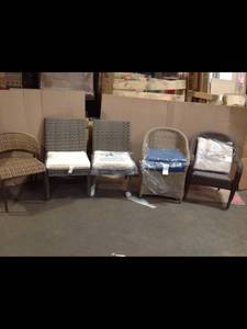 Lot of 5 patio chairs (various sizes and colors) see all picture