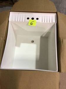lot 6 image: Utilatub 20 in. x 24 in. Structural Thermoplastic Wall-Mount Utility Tub in White by MUSTEE