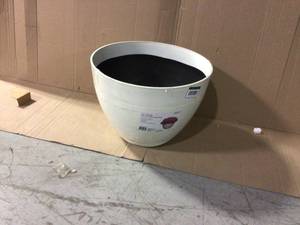 lot 23 image: Decatur 22 in. Blanc de Blanc Resin Planter Pot