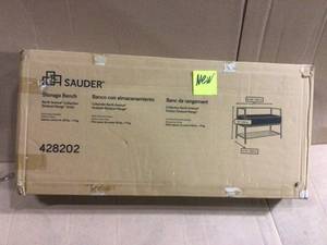 lot 43 image: Sauder 428202 North Avenue  Finish Storage Bench - Sindoori Mango Finish