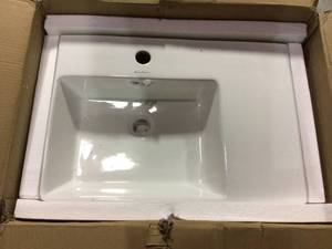 lot 48 image: St. Tropez Vessel Sink in Glossy White by Swiss Madison