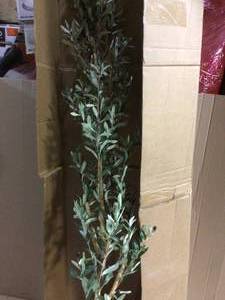 lot 58 image: 7.5 ft. Olive Artificial Tree in Decorative Planter by Nearly Natural