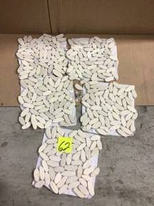 lot 62 image: Countryside Sliced Flat Oval 11.81 in. x 11.81 in. White Floor and Wall Mosaic (0.97 sq. ft.  sheet)