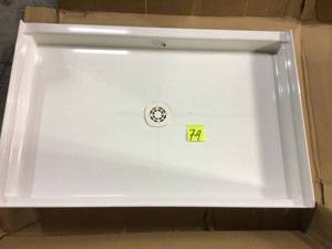 lot 74 image: Cascade 48 in. x 32 in. Single Threshold Shower Floor in White by FIAT