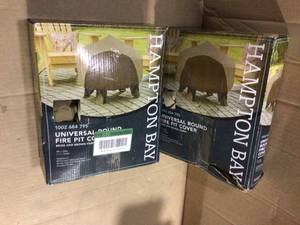 lot 83 image: 30 in. Round Outdoor Patio Fire Pit Cover by Hampton Bay