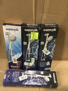 lot 96 image: PowerSpray 12-Spray Hand Held Shower Head with Slide Bar in Chrome by Waterpik
