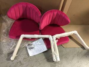 lot 100 image: Milia Fuchsia Tufted Dining Chair (Set of 2) by JAYDEN CREATION