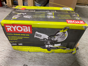lot 104 image: 7-14 in. Compound Sliding Miter Saw by RYOBI Customer Returns See Photos
