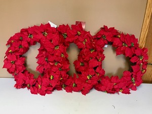 3 Artificial Holiday Wreaths