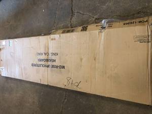 Mid rise upholstered headboard size king in grey  - open box not used - see pictures