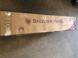 2-Jets Shower System with Easy Connect Rainfall Waterfall Panel in Space Gray by AKDY- open box not used -see pictures