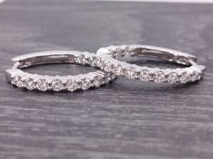 lot 21 image: Brand New  Stunning 1.10 Carat Inside Out Diamond Oval Hoops in 14k Gold $3,800 Tag