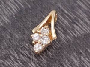 lot 44 image: Tear Drop Diamond Pendant in 14k Gold