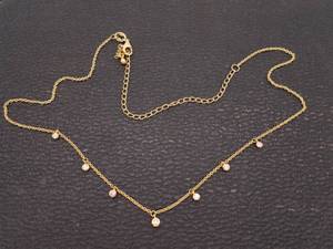 lot 45 image: Diamonds by the Yard Tiffany Styled Diamond Dangle Necklace in Yellow Gold