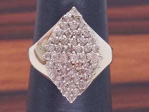 lot 59 image: 1.12 Carat Diamond Cluster Statement Estate Ring in Yellow Gold