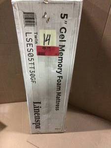lot 14 image: 5in. Firm Gel Memory Foam Tight Top Twin Mattress by Linenspa &nbspCustomer Returns See Pictures