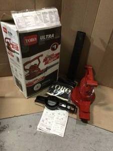 lot 22 image: Report incorrect product information Toro Toro Ultra 260 mph 340 CFM 110 volt Electric Handheld Leaf BlowerVacuum &nbspCustomer Returns See Pictures