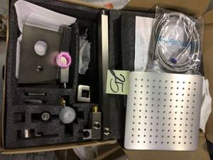 lot 25 image: Parker Single-Handle 1-Spray Square High Pressure Shower Faucet with Trim in Brushed Gold (Valve Included) &nbspCustomer Returns See Pictures