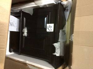 lot 42 image: Moorpark 24 in. W Wall Cabinet in Burnished Walnut &nbspCustomer Returns See Pictures