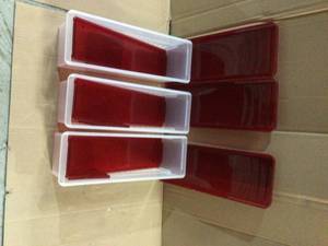 lot 49 image: Softy Collection RED 9 in. x 26 in. Rubber Back Stair Tread Cover (Set of 7) by Ottomanson &nbspCustomer Returns See Pictures